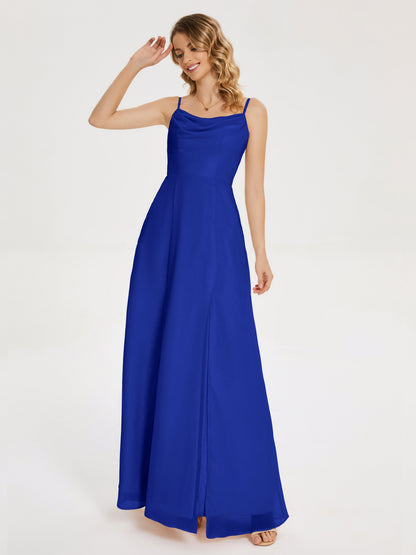Blake Spaghetti Straps Chiffon Bridesmaid Dress with Slit