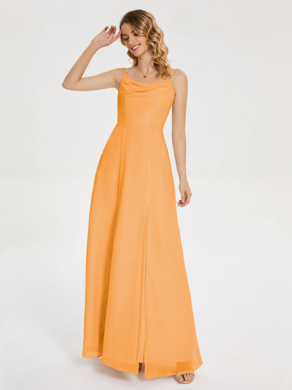 Blake Spaghetti Straps Chiffon Bridesmaid Dress with Slit