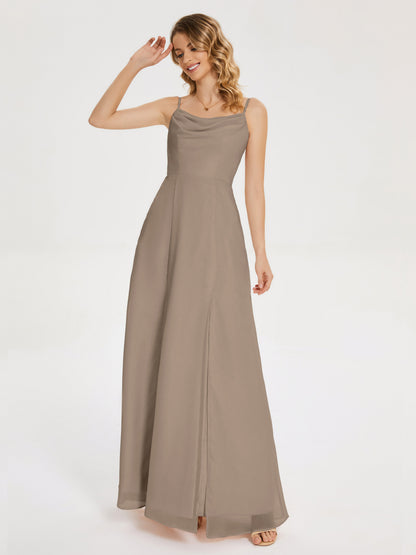 Blake Spaghetti Straps Chiffon Bridesmaid Dress with Slit