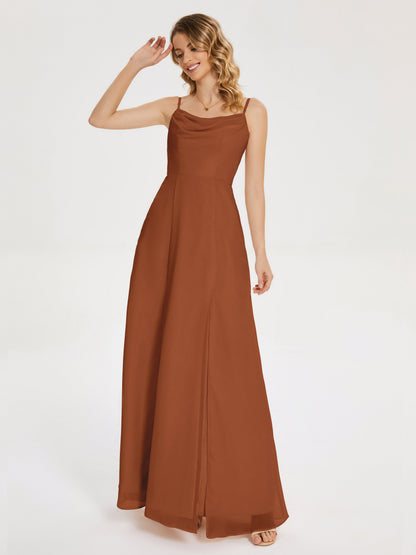 Blake Spaghetti Straps Chiffon Bridesmaid Dress with Slit