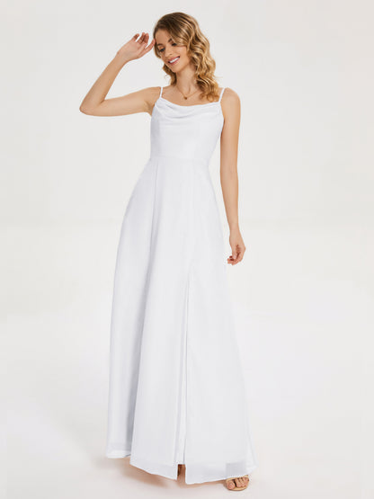 Blake Spaghetti Straps Chiffon Bridesmaid Dress with Slit