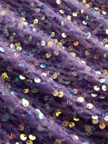 Straps Purple Sequin Ruched A-line Short Dress