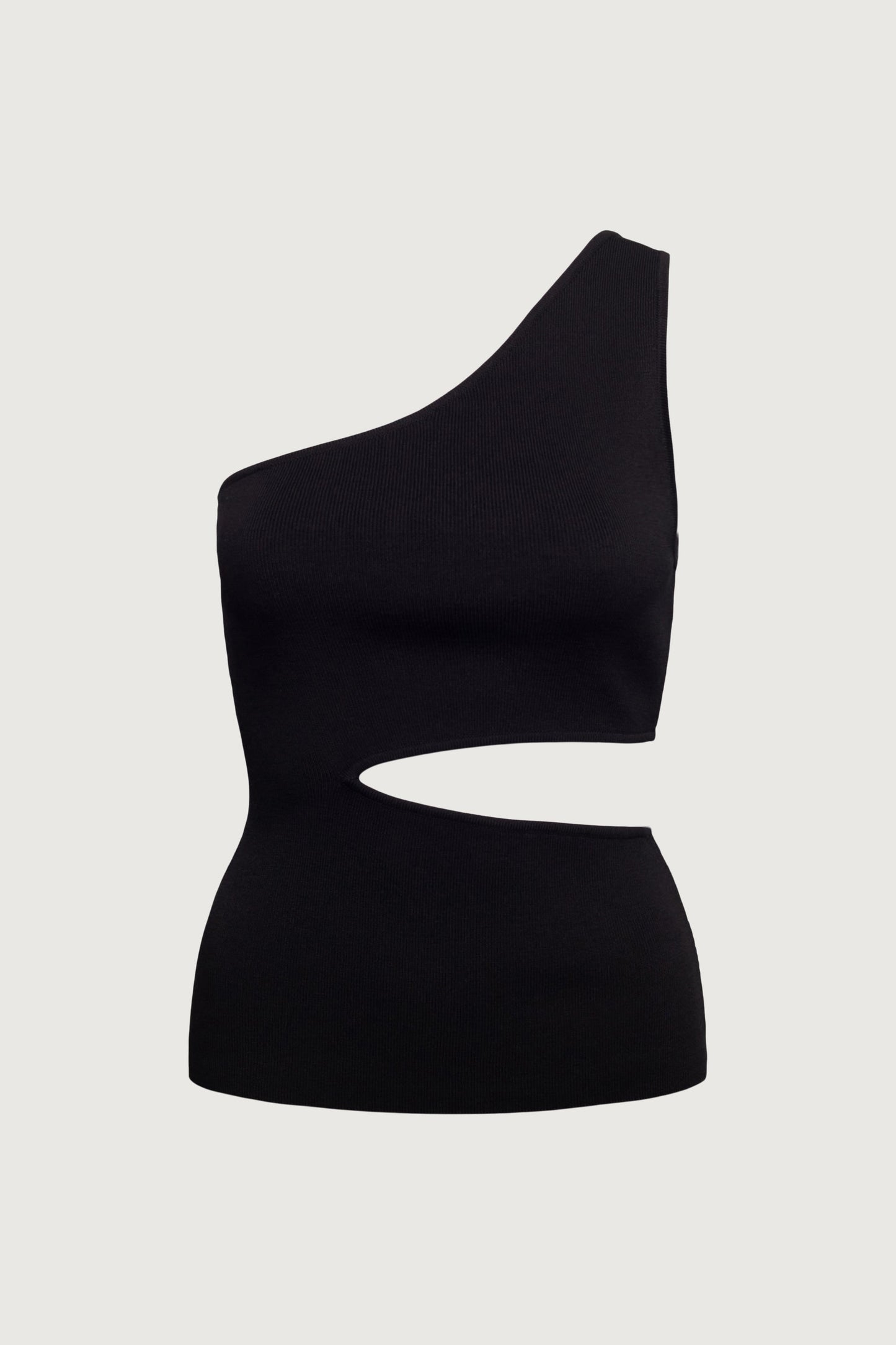 ONE SHOULDER KNIT TANK WITH CUTOUT