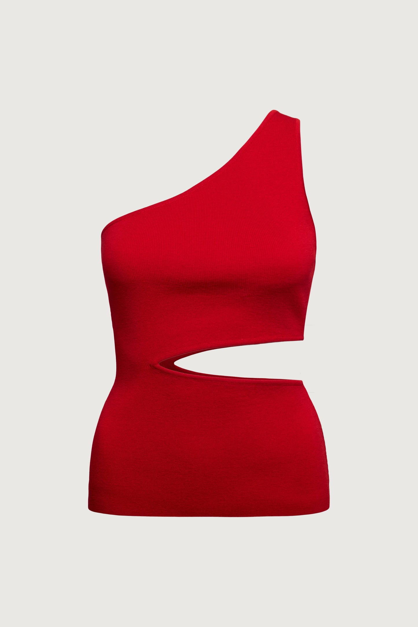 ONE SHOULDER KNIT TANK WITH CUTOUT