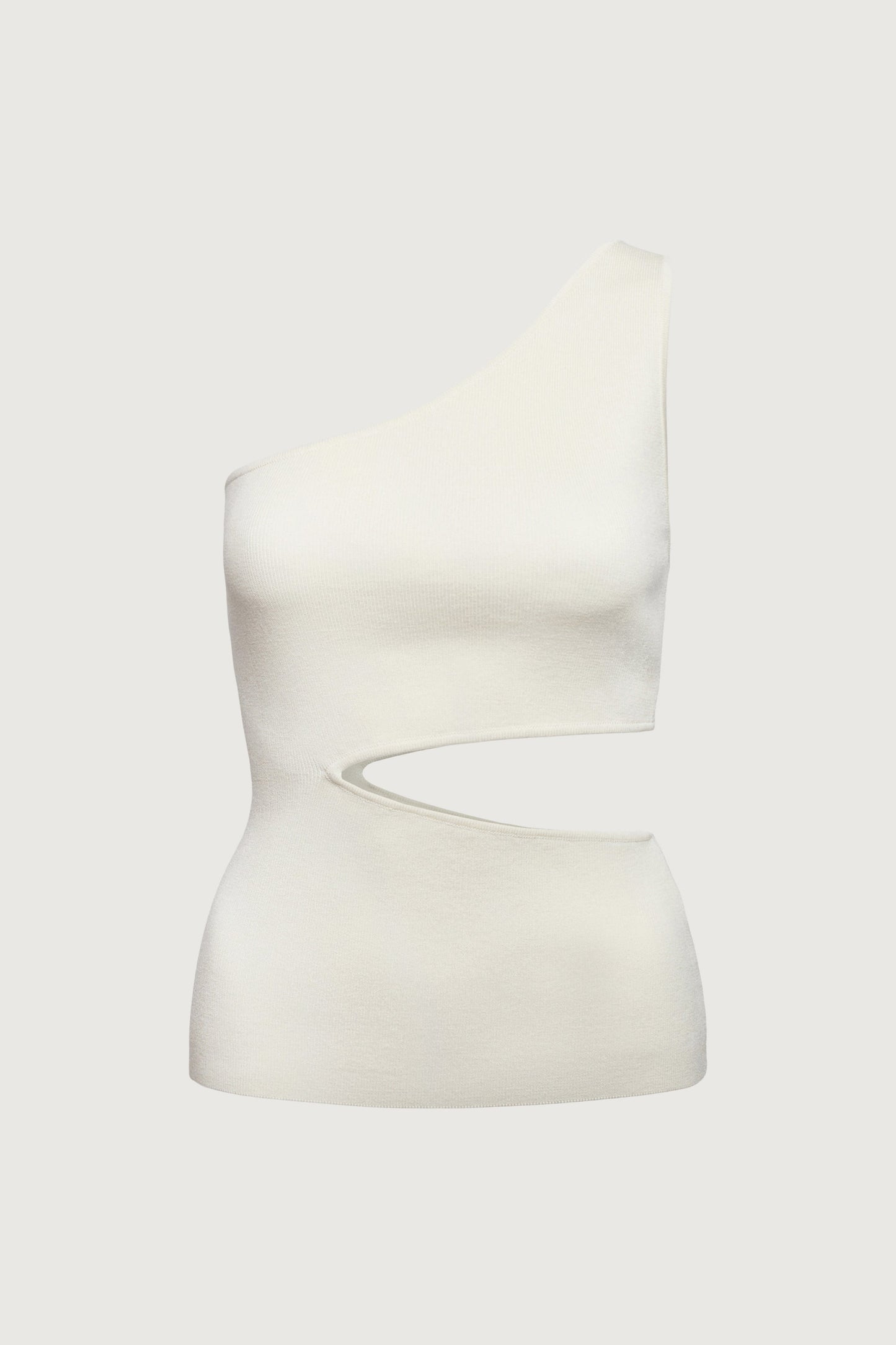 ONE SHOULDER KNIT TANK WITH CUTOUT