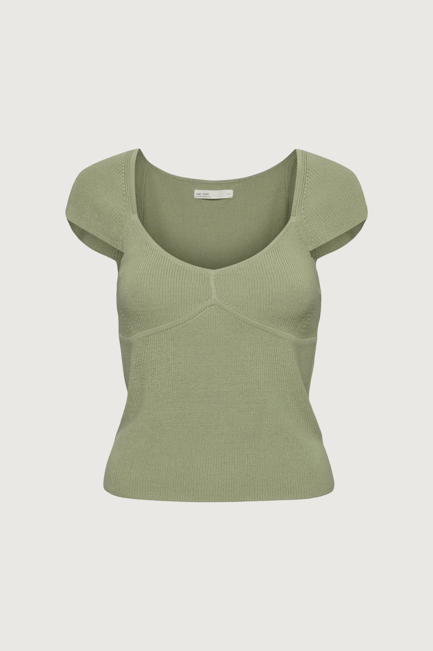 RIBBED CAP SLEEVE SHORT SLEEVE SWEATER