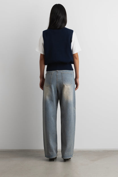 KNIT MOCKNECK BUTTON UP VEST