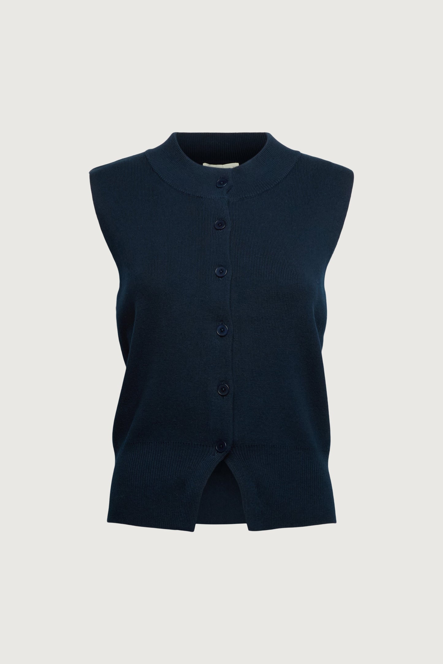 KNIT MOCKNECK BUTTON UP VEST