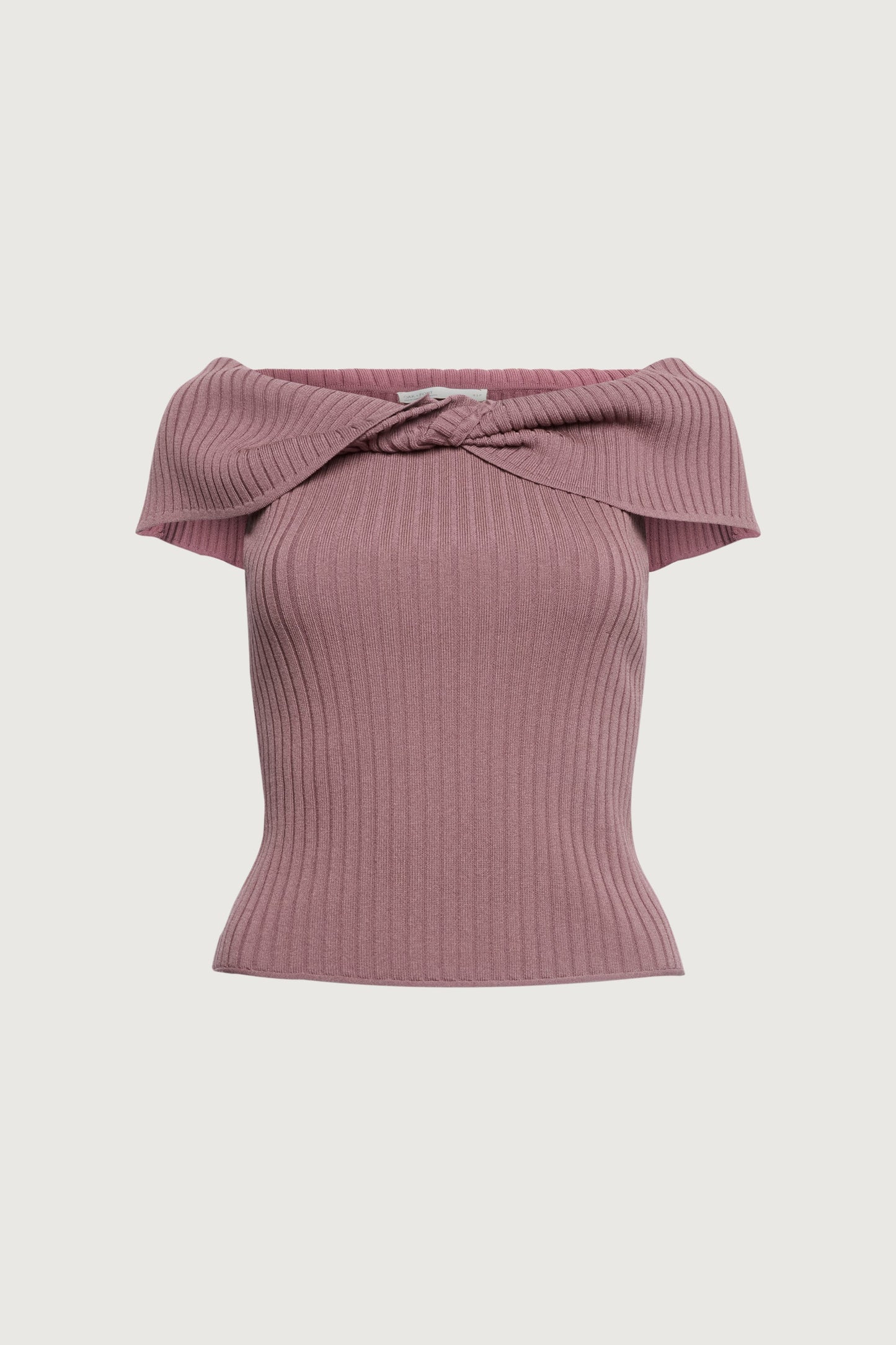 RIBBED TWIST OFF THE SHOULDER TOP