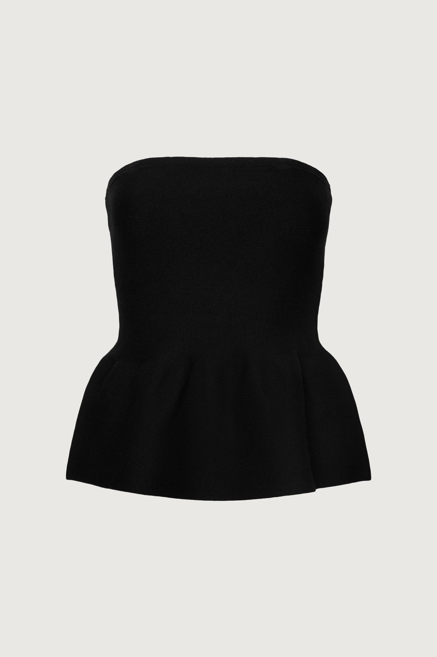KNIT PEPLUM TUBE TOP