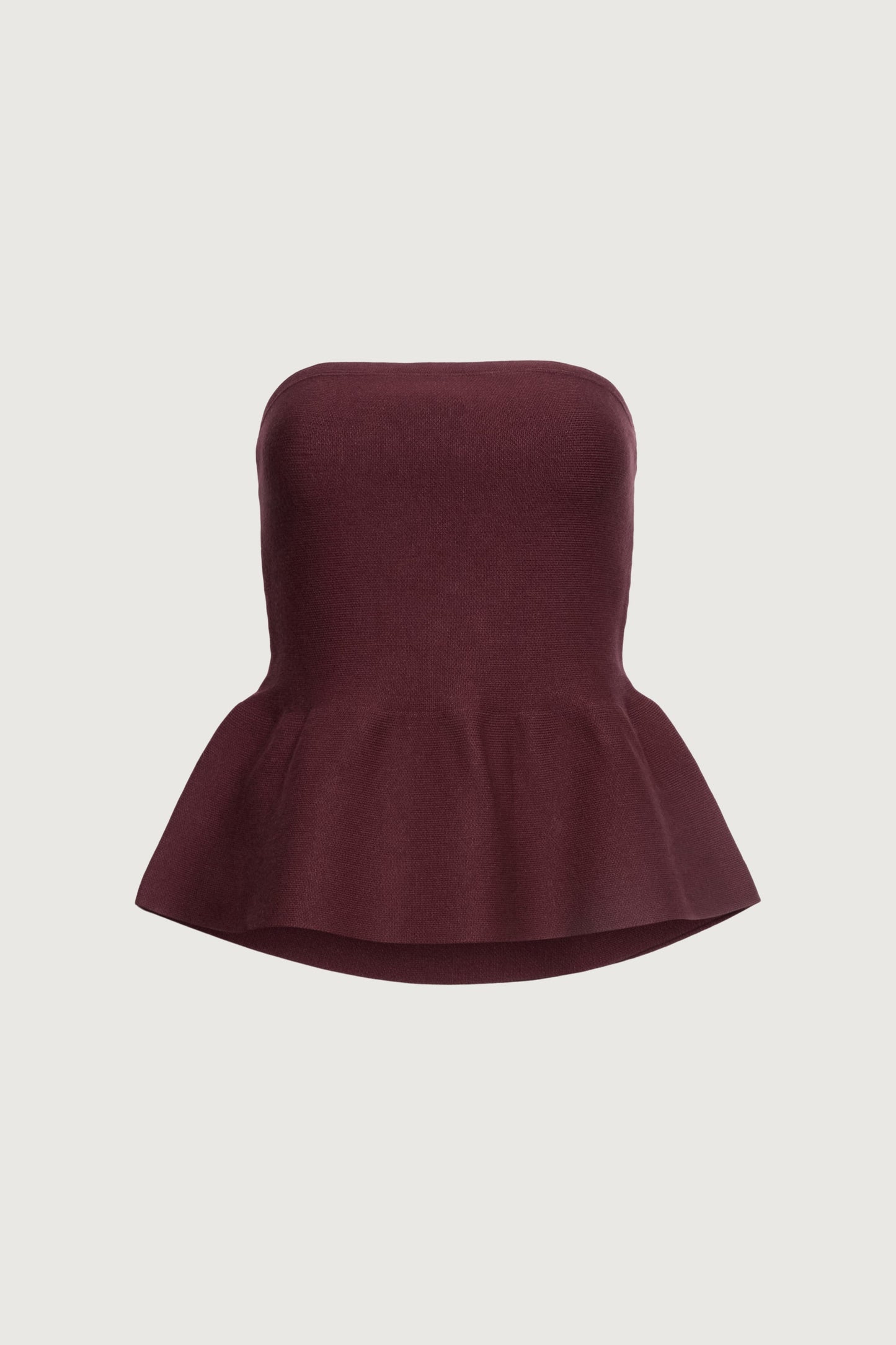 KNIT PEPLUM TUBE TOP