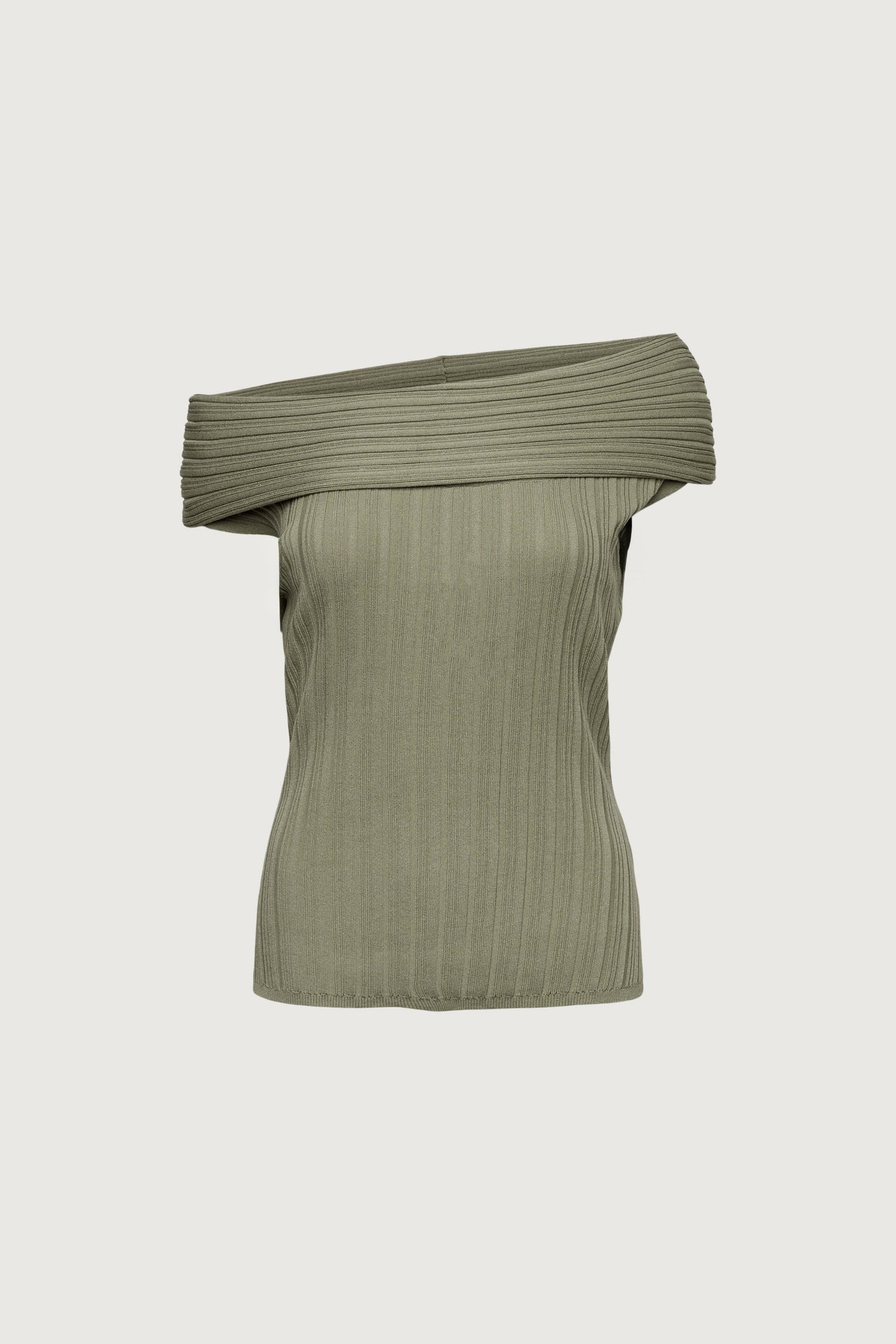SHORT SLEEVE OFF THE SHOULDER KNIT SWEATER