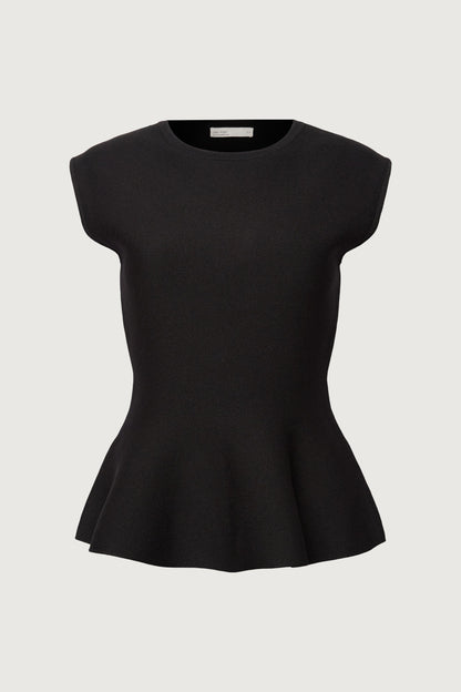THICK RIBBED PEPLUM TOP