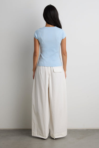CAP SLEEVE BUTTON FRONT SWEATER