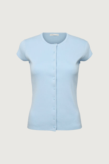 CAP SLEEVE BUTTON FRONT SWEATER