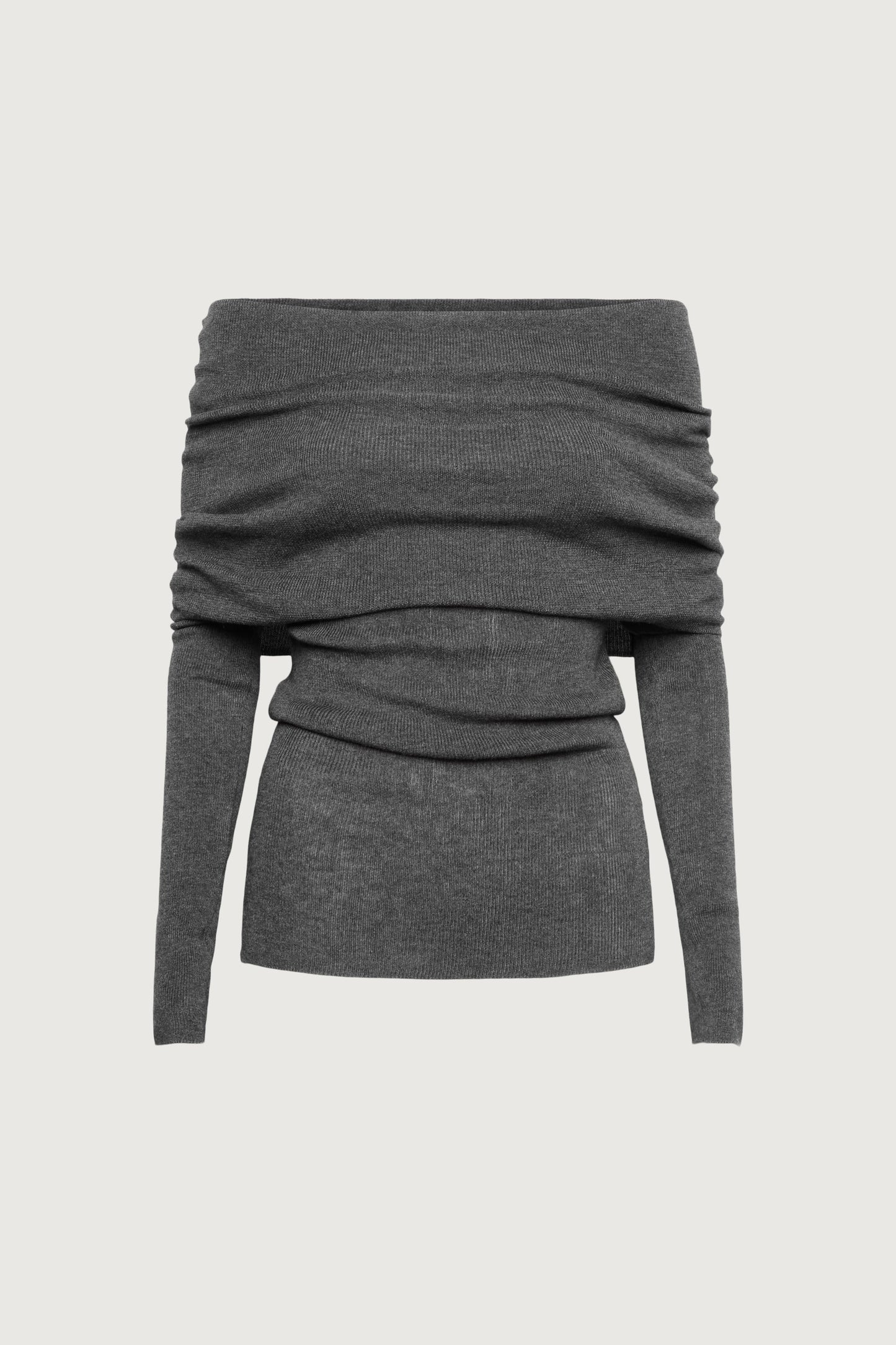 DRAPED OFF SHOULDER SWEATER