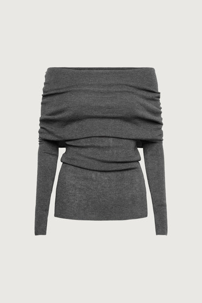 DRAPED OFF SHOULDER SWEATER