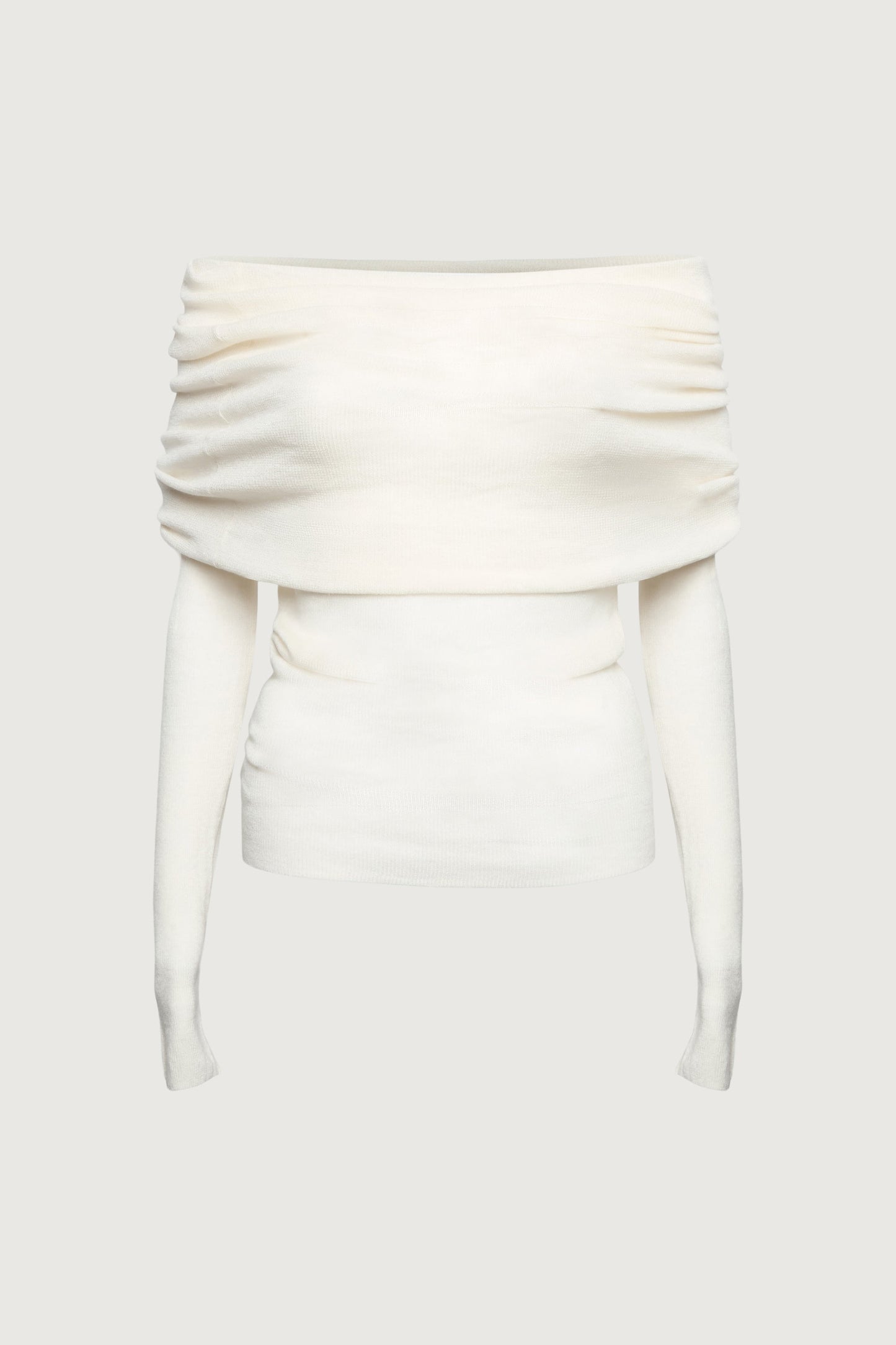 DRAPED OFF SHOULDER SWEATER