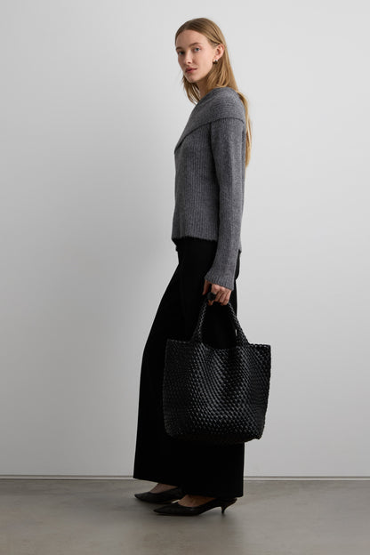 FOLD OVER OFF THE SHOULDER SWEATER