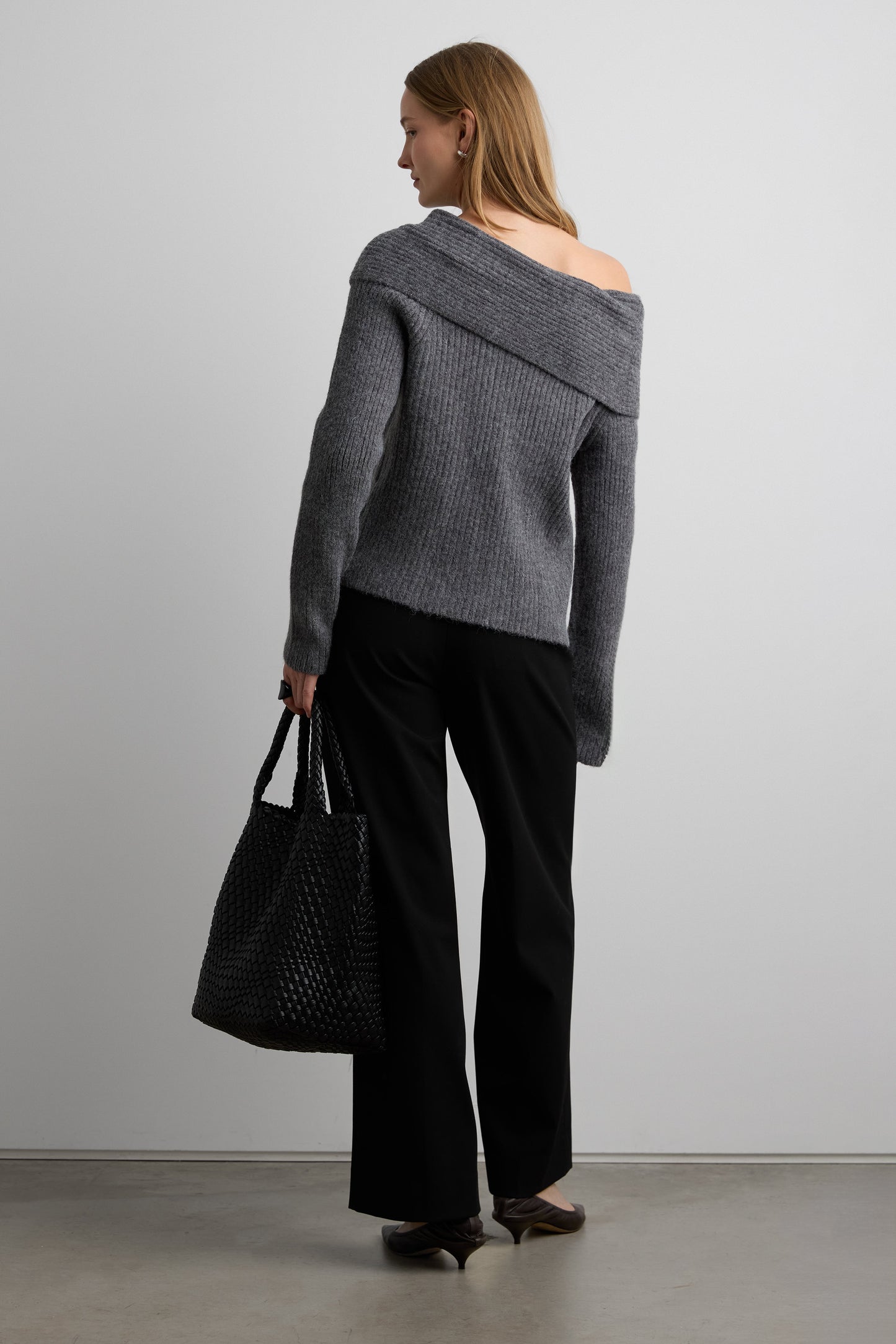 FOLD OVER OFF THE SHOULDER SWEATER