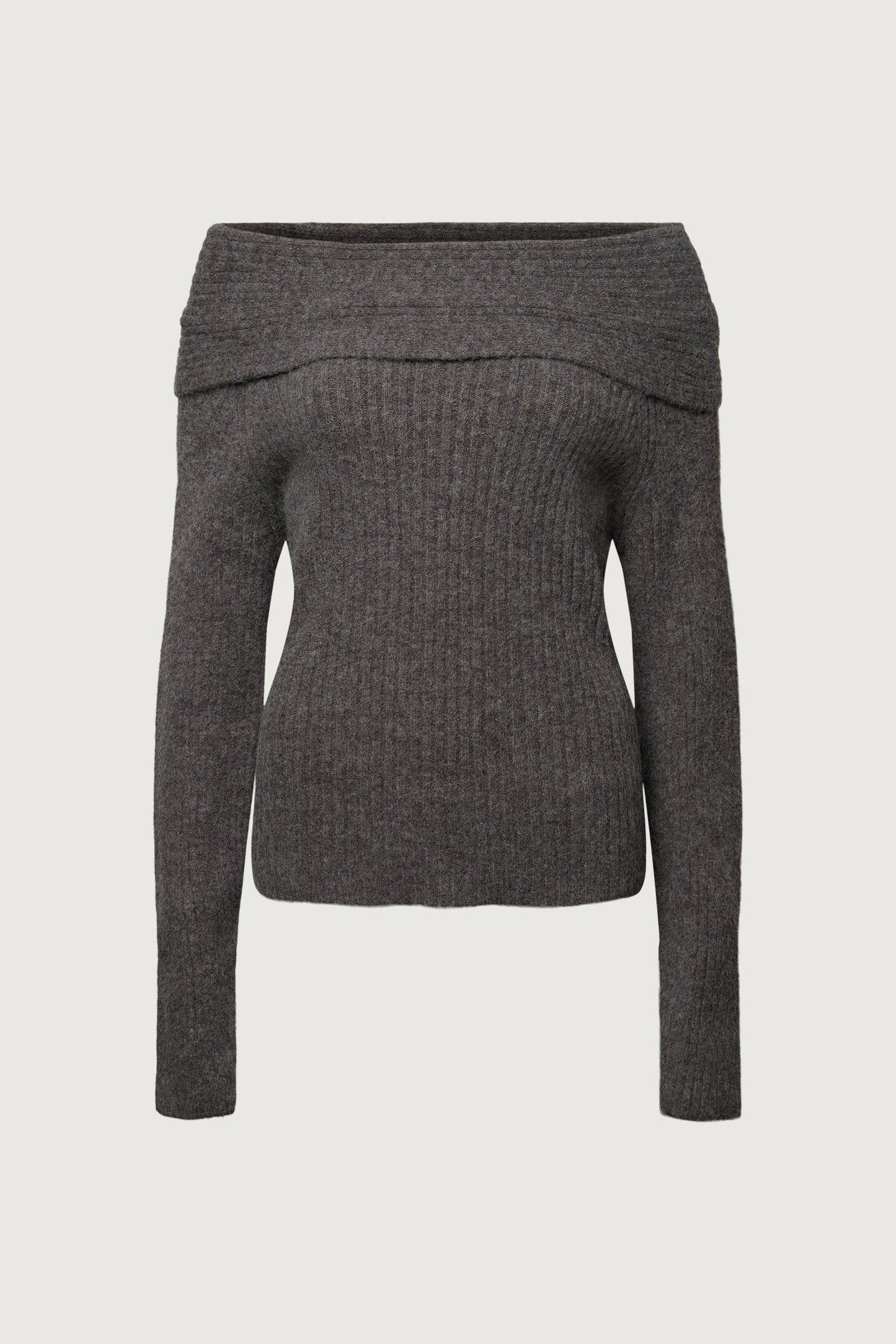 FOLD OVER OFF THE SHOULDER SWEATER