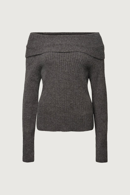 FOLD OVER OFF THE SHOULDER SWEATER