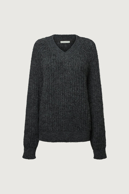 OVERSIZED RAGLAN RIBBED KNIT SWEATER