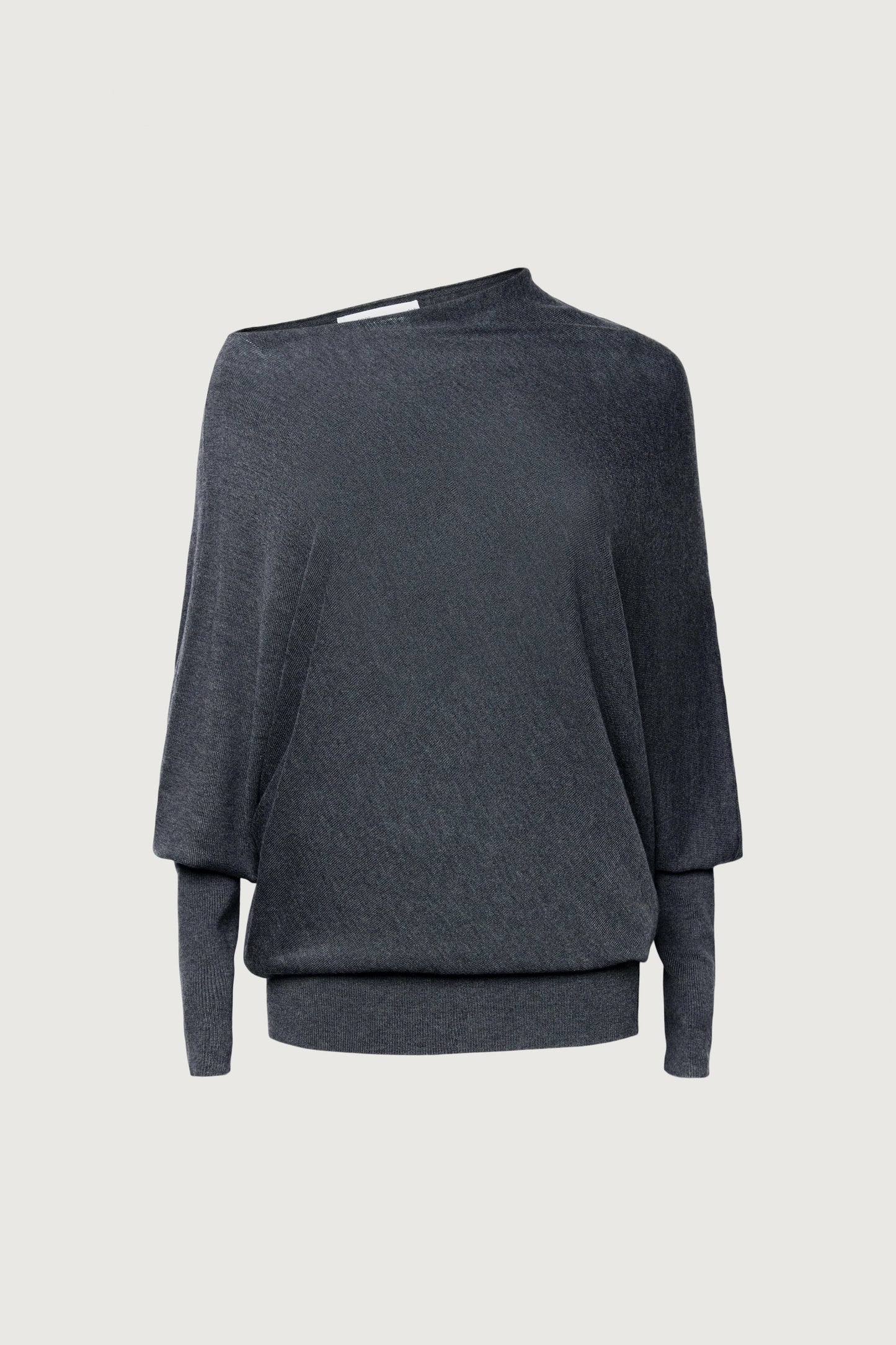ASYMMETRICAL SWEATER WITH CUFFED SLEEVE