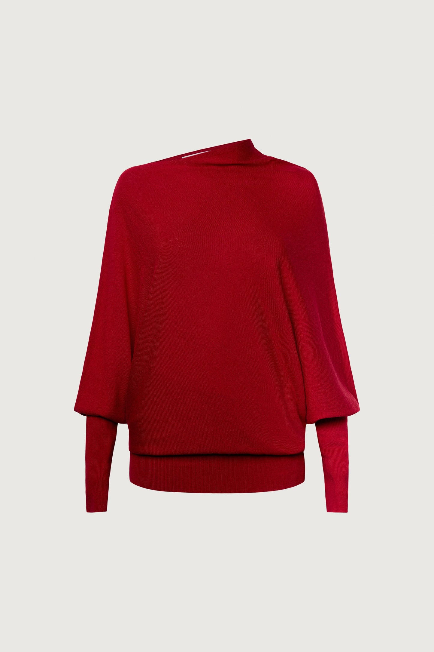 ASYMMETRICAL SWEATER WITH CUFFED SLEEVE