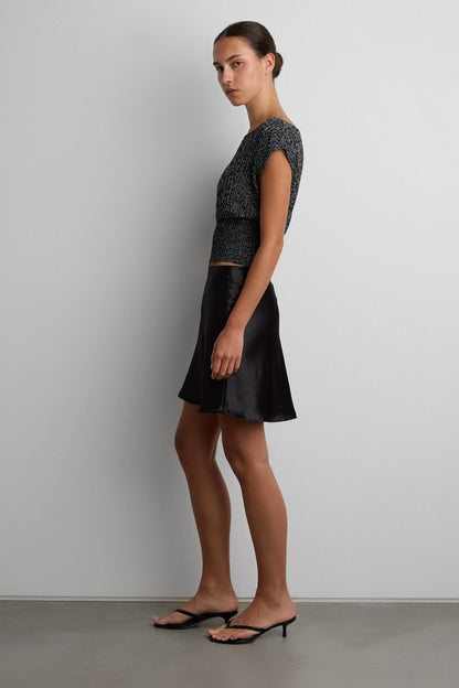 ASYMMETRICAL OFF-SHOULDER KNIT TOP