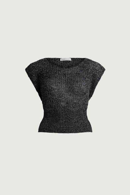 ASYMMETRICAL OFF-SHOULDER KNIT TOP