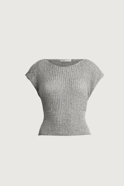 ASYMMETRICAL OFF-SHOULDER KNIT TOP