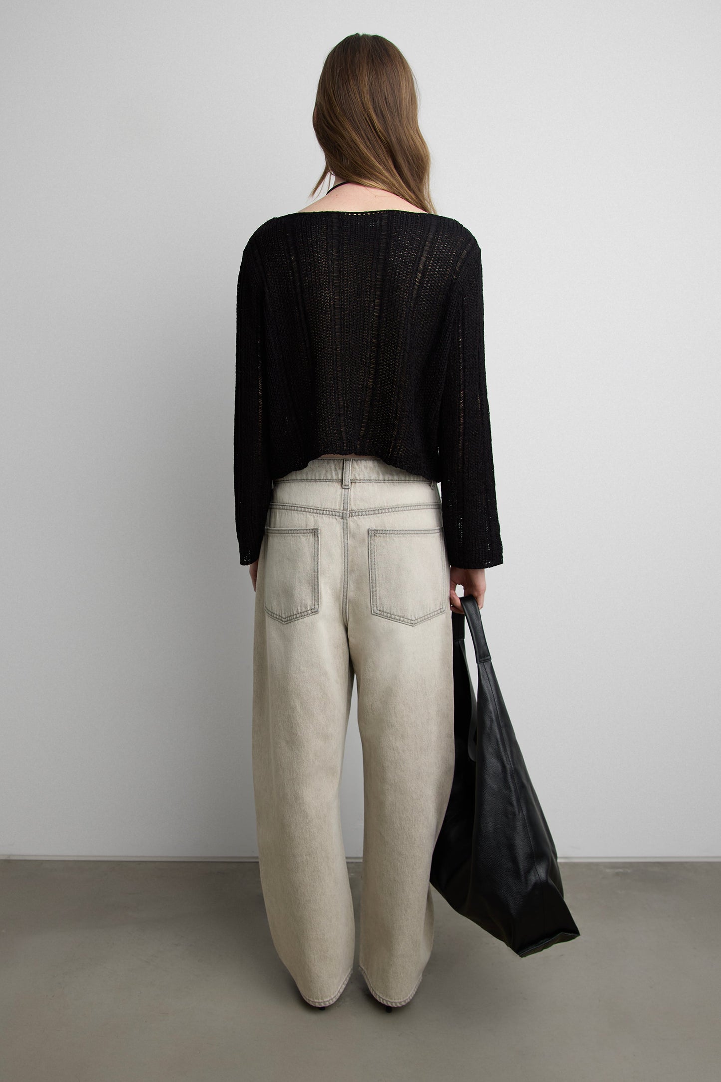 SHEER BOATNECK MESH SWEATER