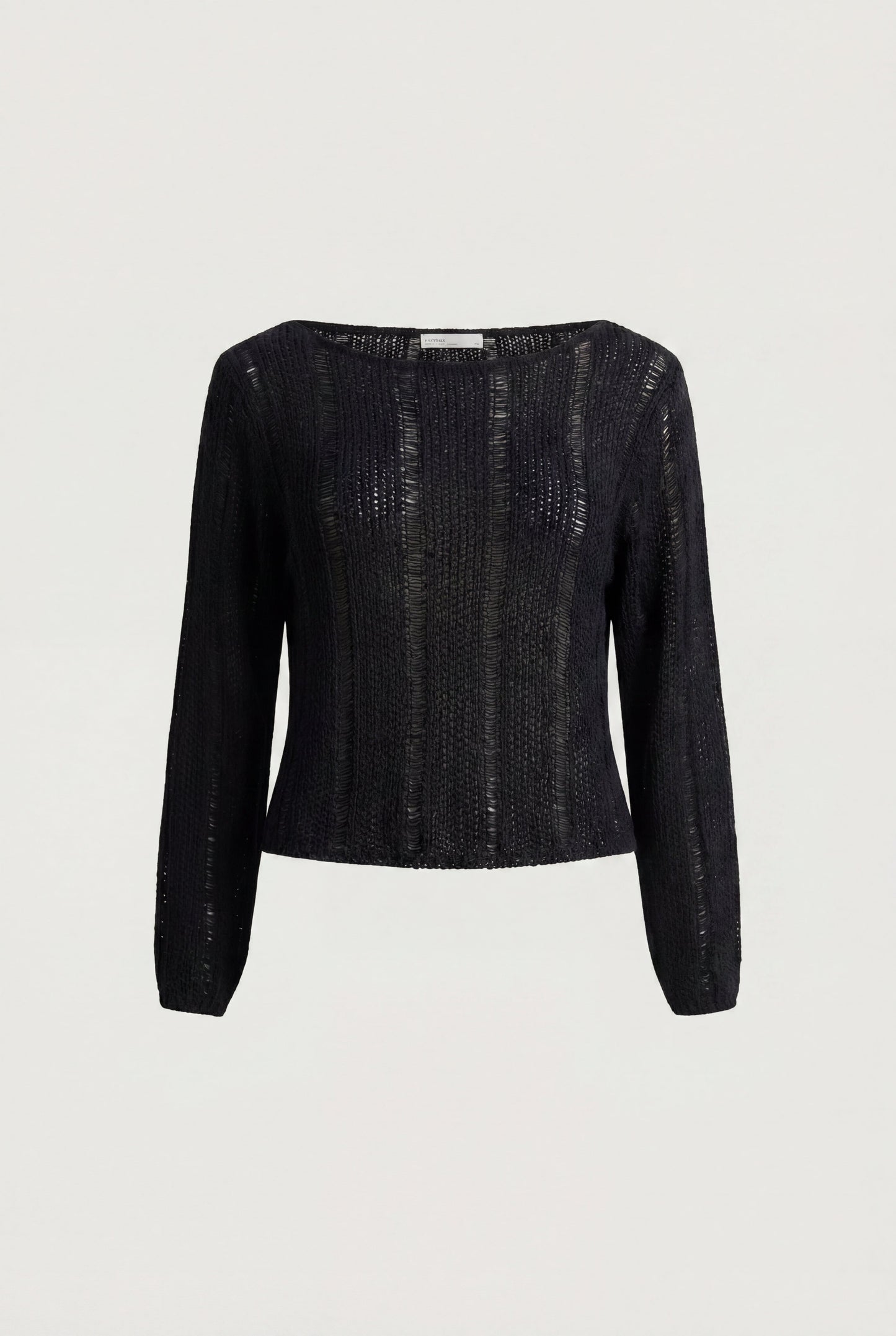 SHEER BOATNECK MESH SWEATER