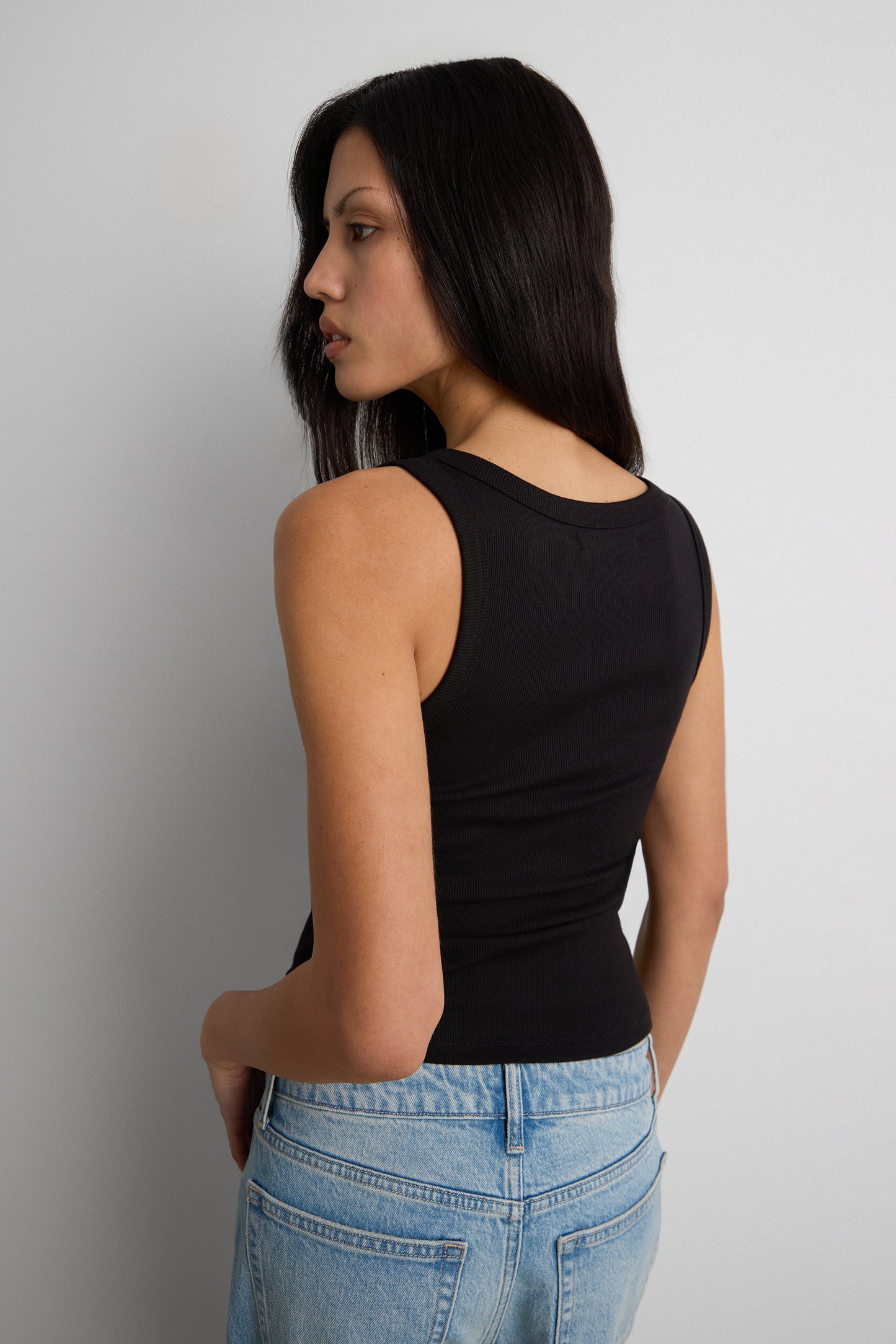 RIBBED MODAL SCOOP NECK TANK TOP