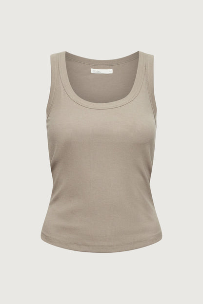RIBBED MODAL SCOOP NECK TANK TOP