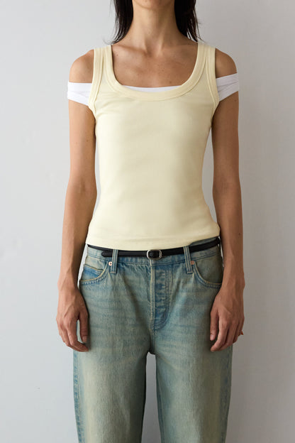 RIBBED MODAL SCOOP NECK TANK TOP