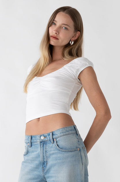 CAP SLEEVE CROPPED TOP