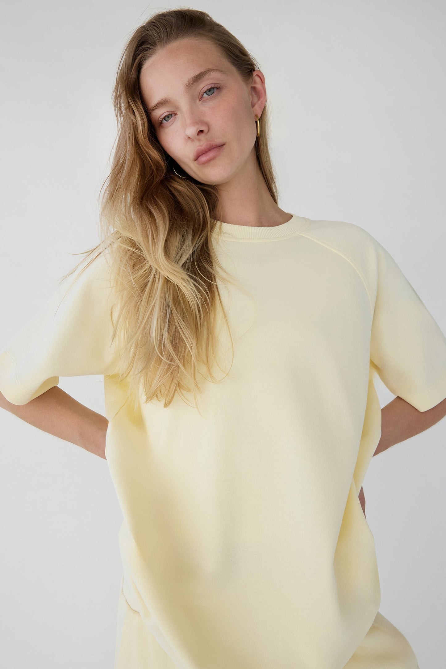 DOUBLE-KNIT COTTON BLEND RAGLAN T-SHIRT