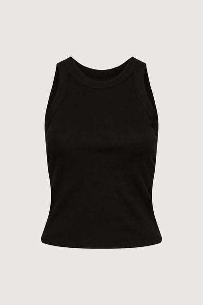 RIBBED HIGH NECK TANK TOP