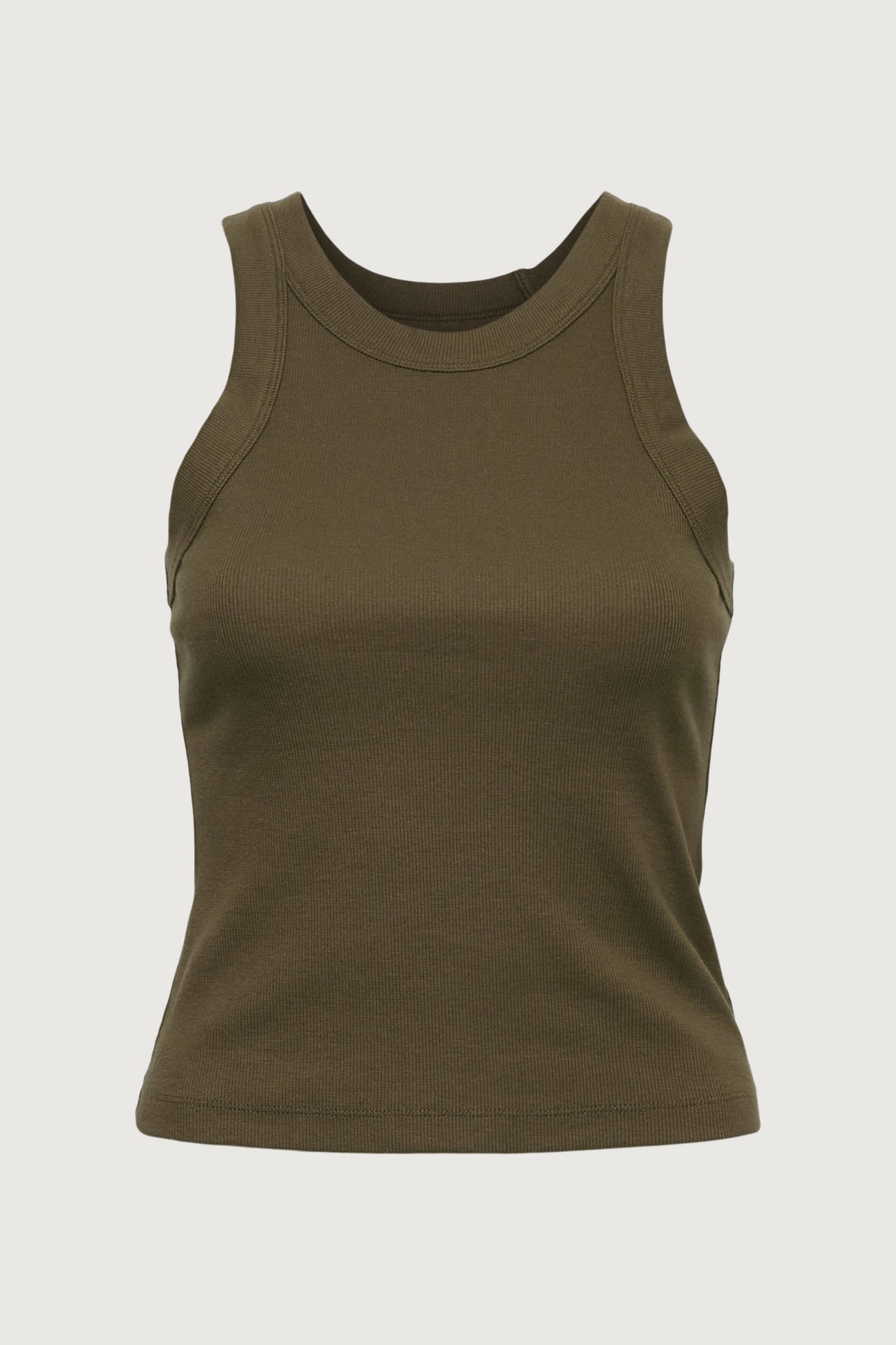 RIBBED HIGH NECK TANK TOP