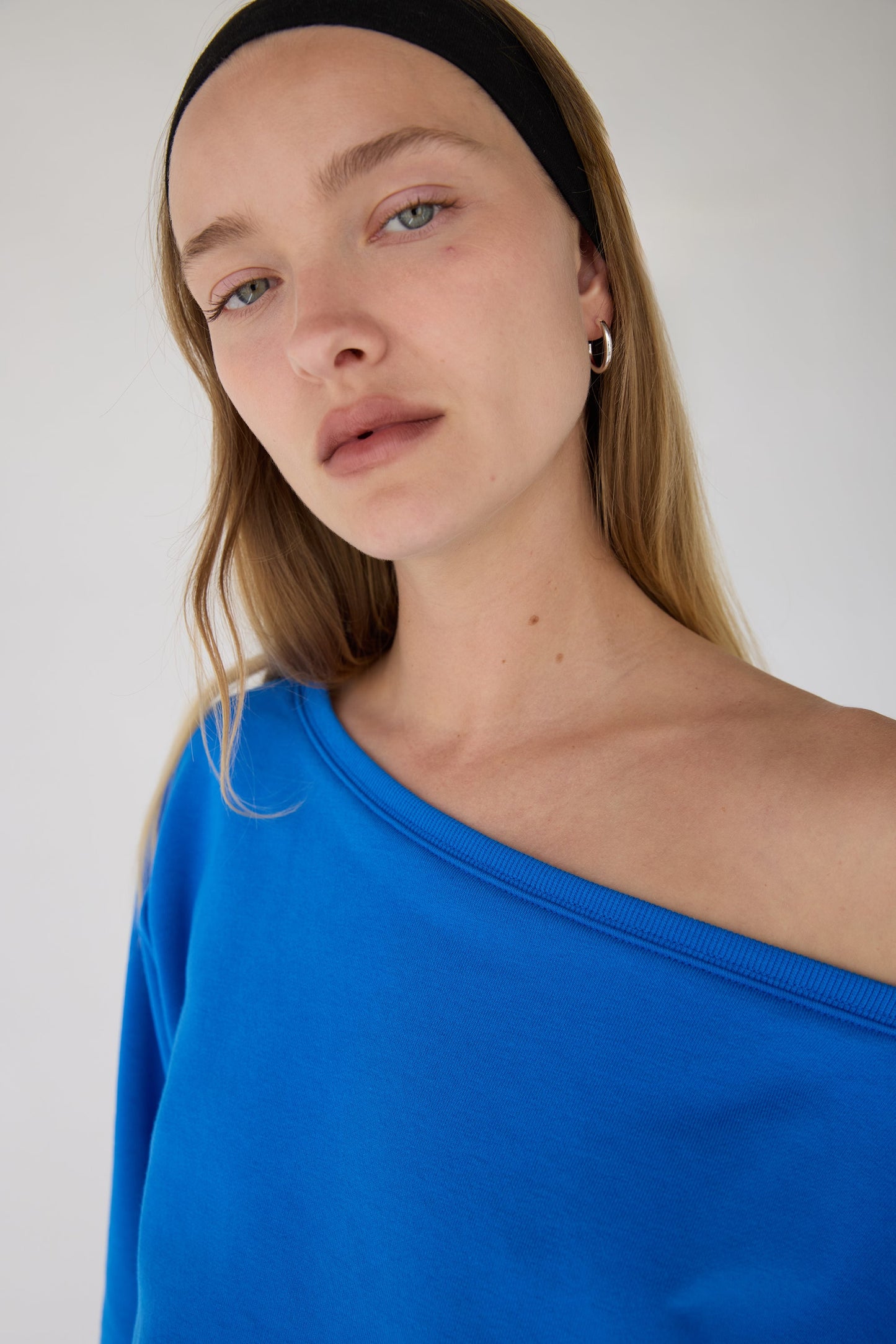 COTTON FRENCH TERRY CROPPED SWEATSHIRT