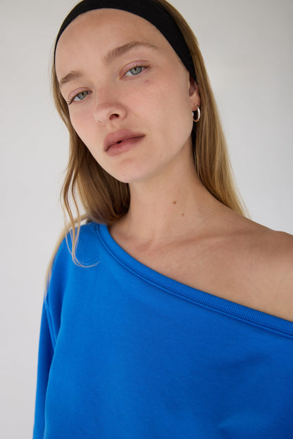 COTTON FRENCH TERRY CROPPED SWEATSHIRT