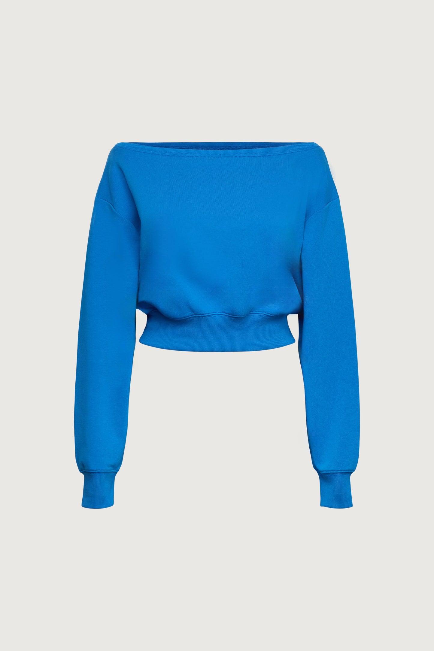 COTTON FRENCH TERRY CROPPED SWEATSHIRT