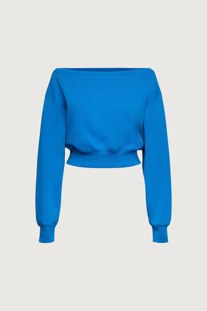 COTTON FRENCH TERRY CROPPED SWEATSHIRT