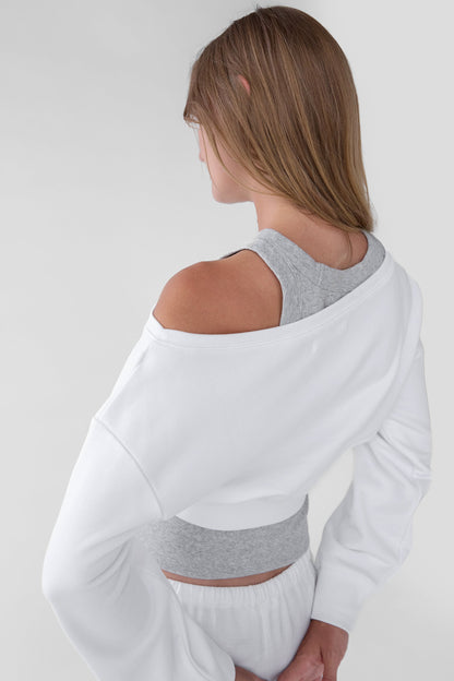 COTTON FRENCH TERRY CROPPED SWEATSHIRT