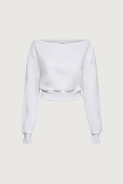 COTTON FRENCH TERRY CROPPED SWEATSHIRT