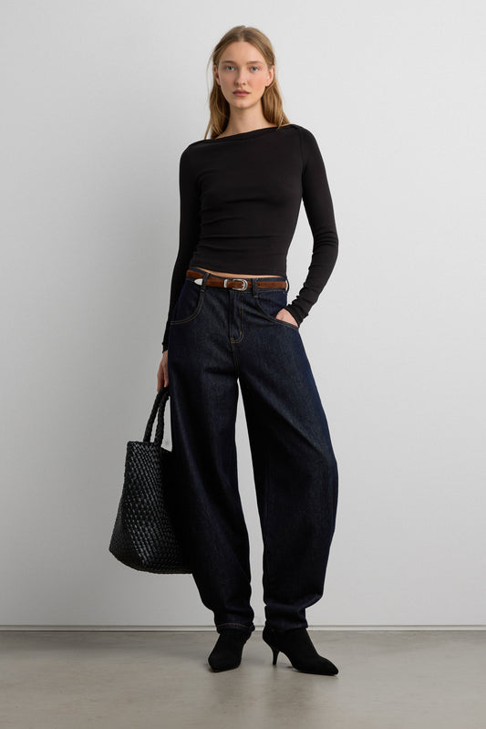 BOAT NECK LONG SLEEVE TOP