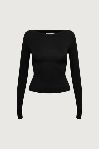 BOAT NECK LONG SLEEVE TOP
