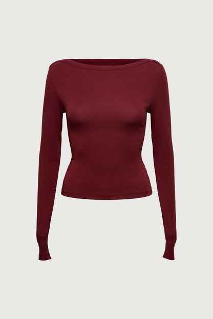 BOAT NECK LONG SLEEVE TOP
